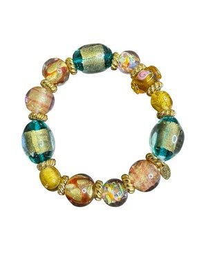 Thomas Kinkade Murano Glass Bead Stretch Bracelet - The Colors of Venice
